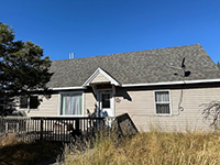 a house with trees in the background